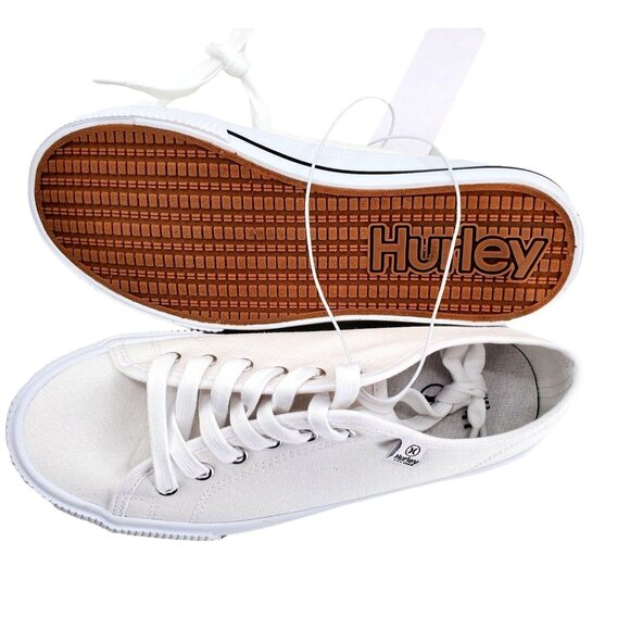 Hurley 6 Sneaker Woman's Carrie Canvas Lace-up Casual White Shoes Minimalist - Picture 14 of 15
